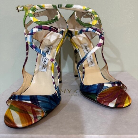 Jimmy Choo Multicolor Lang Strappy Heels - Picture 6 of 12